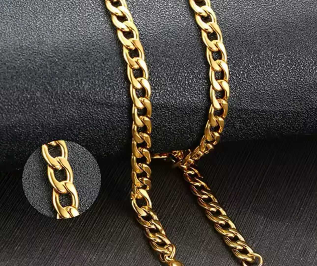 Cuban steel chain 65cm / Width 5mm
